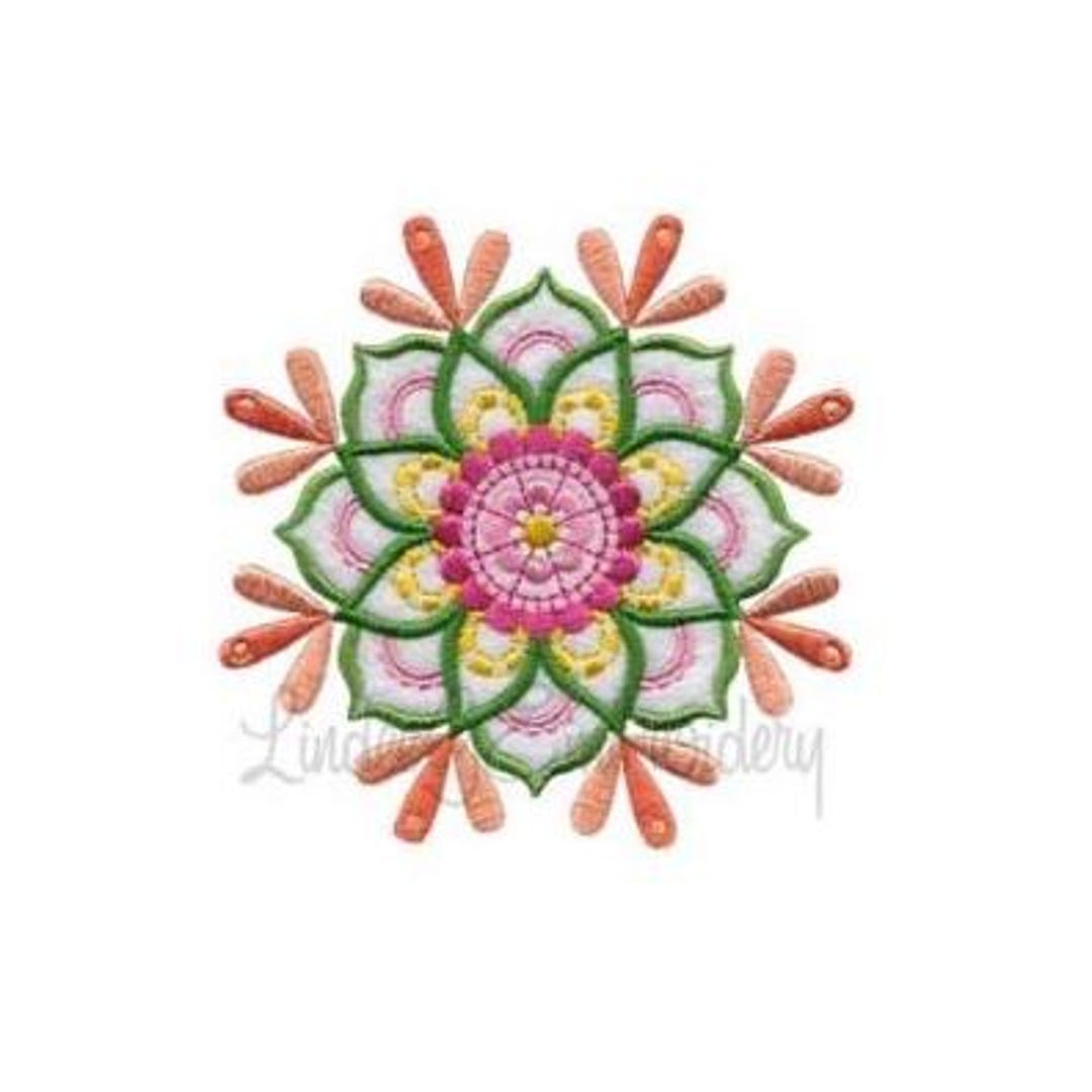 Floral Mandala Machine Embroidery Design - Flower Petals Mandala