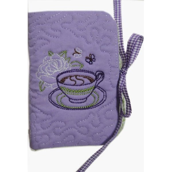 ITH Tea Bag Holder - Machine Embroidery Design Project, In The Hoop Teacup on Saucer Embroidery Pattern, Spring Butterfly & Flower Design