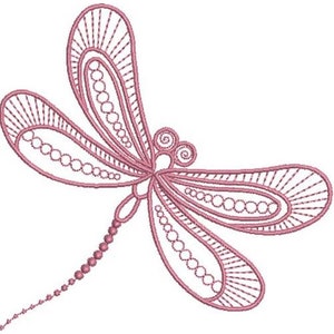 Dragonfly Passion - Machine Embroidery Design, Spring Dragonfly Embroidery Pattern, Dragonfly Outline Embroidery Design