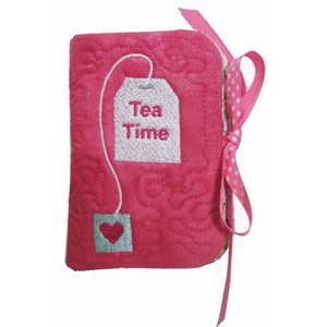 ITH Teebeutelhalter mit Löffel - Maschinenstickerei, In The Hoop Teebeutelhalter Stickmuster, Tea Time Stickdatei