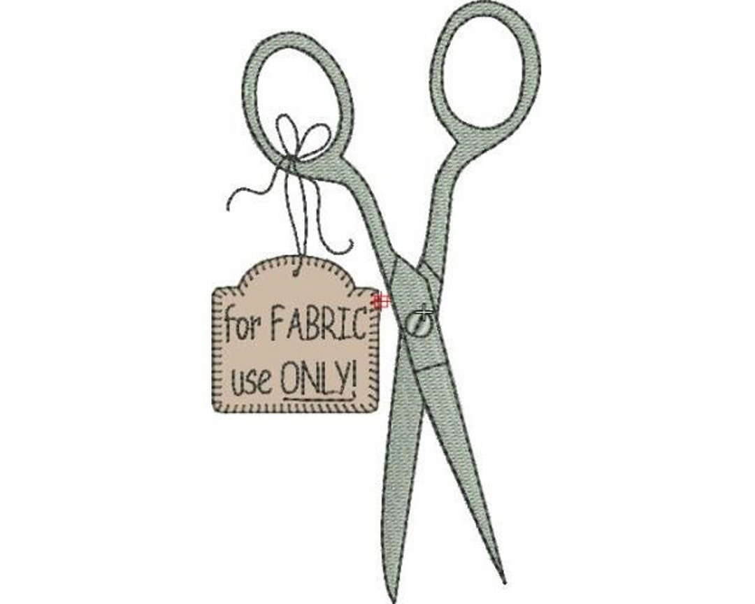 Scissors and Sign Machine Embroidery Design, Fabric Scissors Embroidery Pattern, for Fabric Use