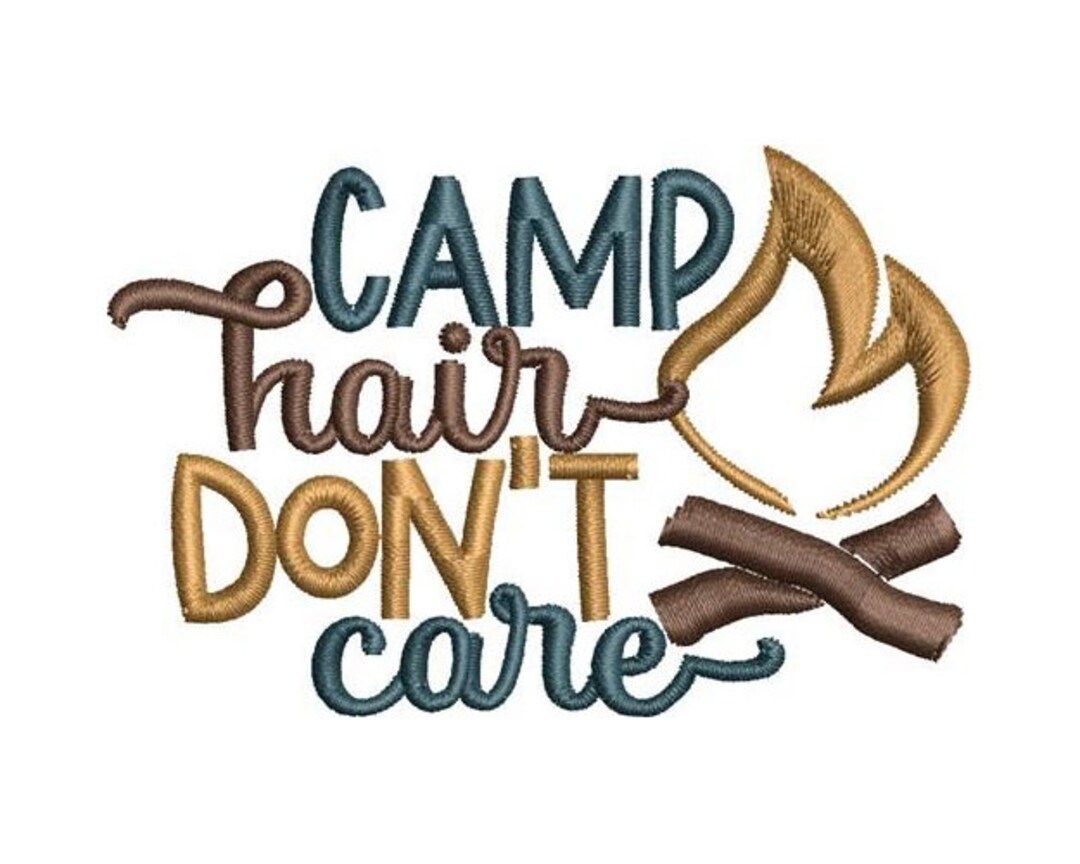 Camp Hair Don't Care - Machine Embroidery Design, Bad Hair Day Caps ...