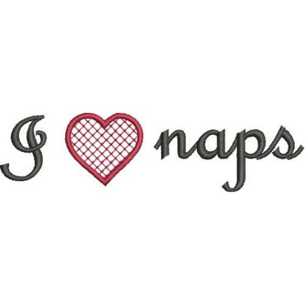 I Love Naps - Machine Embroidery Design, Travel Toddler Pillowcases, Naptime Pillowcase Embroidery, Love Heart, Includes Instructions