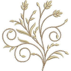 Tallos de trigo dorados: diseño de bordado a máquina, diseño de bordado de tallos de trigo, patrón de bordado de hojas de trigo con bordado dorado, diseño de cosecha de otoño