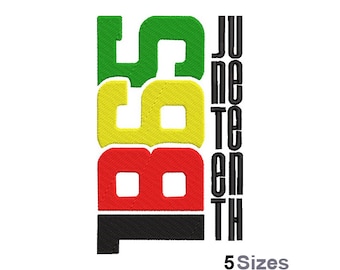 Juneteenth 1865 - machineborduurontwerp - 5 maten, Freedom-borduurpatroon, Afrikaans-Amerikaans ontwerp, borduurontwerp Black History