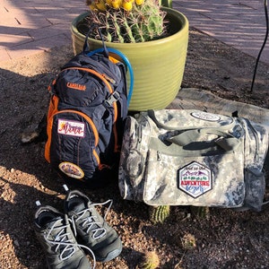 Hiking Patch - Machine Embroidery Design, Hiking Iron-on Patch Embroidery Pattern, Mountain Adventure, Hiking Gear, Includes Instructions image 2