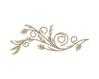 Golden Wheat - Machine Embroidery Design, Wheat Stalk Embroidery Design, Goldwork Wheat Leaf Embroidery Pattern, Fall Harvest Embroidery