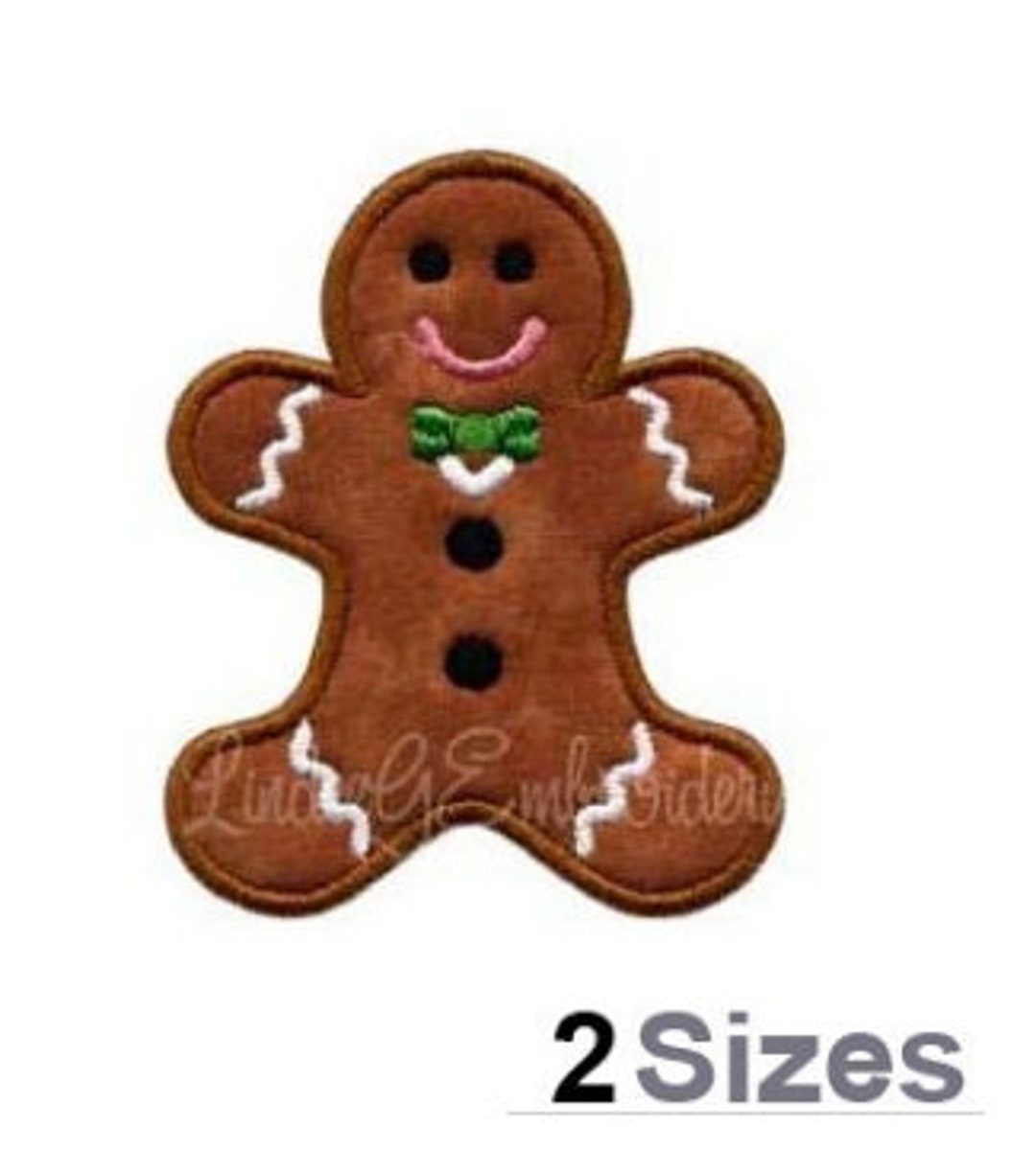 Gingerbread Man Applique - Machine Embroidery Design - 2 Sizes ...