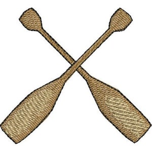 Roeispanen - machineborduurontwerp, gekruiste roeispanen borduurpatroon, houten roeiriemen borduurontwerp, roeiriemen borduurontwerp