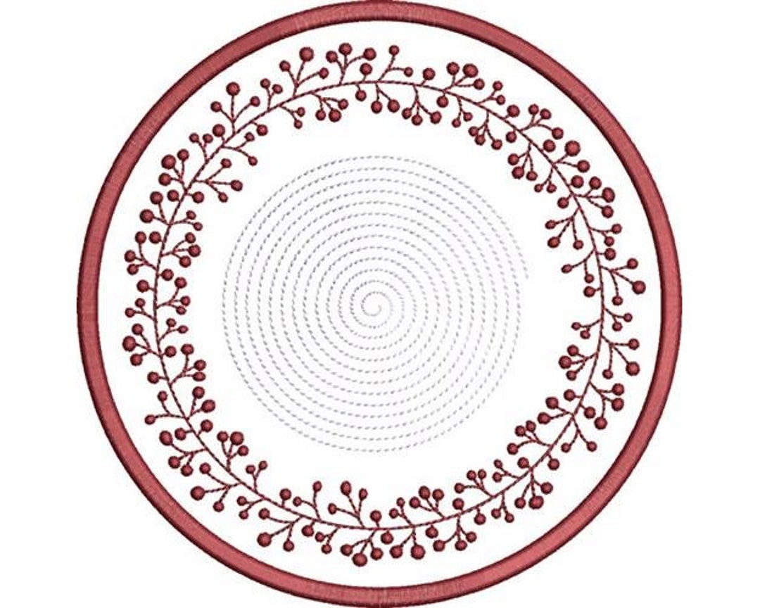 ITH Christmas Candle Mat Machine Embroidery Design, in the Hoop