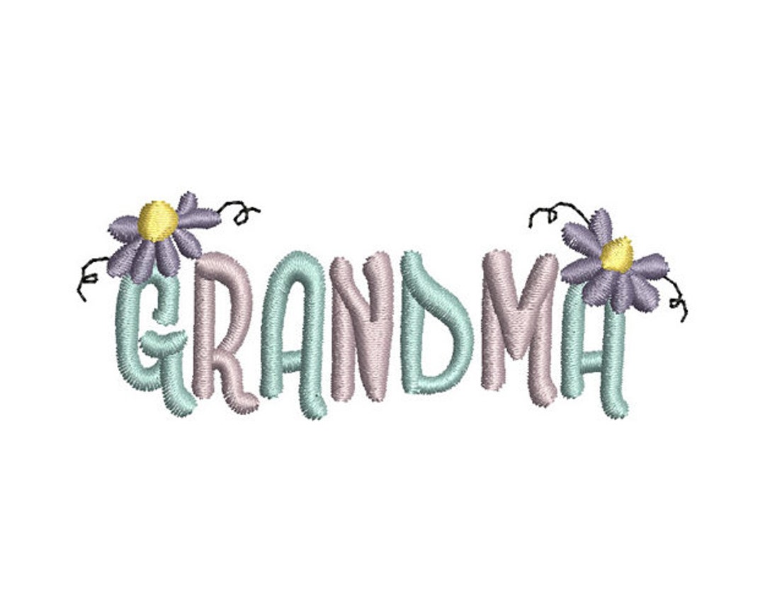 Grandma Machine Embroidery Design, Floral Grandmother Embroidery