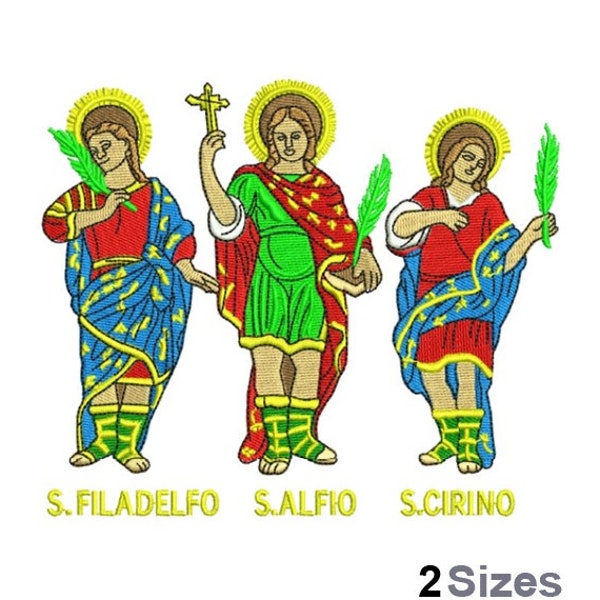 The Three Saints Brisbane - Machine Embroidery Design - 2 Sizes, Filadelfo Alfio Cirino Embroidery Design, Religious Saints Embroidery