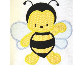 Appliqué Bumble Bee - Machine Embroidery Design, Bee Applique Embroidery Pattern, Spring Bee Embroidery Design, Bug Applique Embroidery