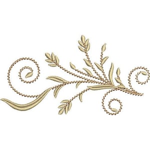 Embellished Wheat - Machine Embroidery Design, Wheat Stalk Embroidery Design, Goldwork Wheat Leaf Embroidery Pattern, Fall Harvest Design