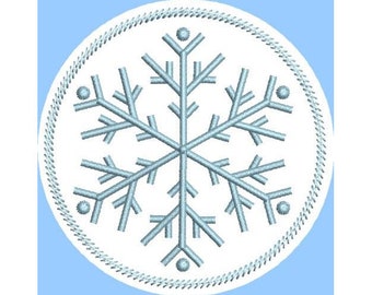 ITH Snowflake Coaster - Machine Embroidery Design, In The Hoop Christmas Snowflake Coasters Embroidery Design - Includes Instructions