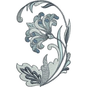 Flor de Lis Real Floral - Diseño de Bordado a Máquina, Patrón de Bordado de Flores Decorativas, Bordado de Flor de Lis, Diseño de Flor de Lis