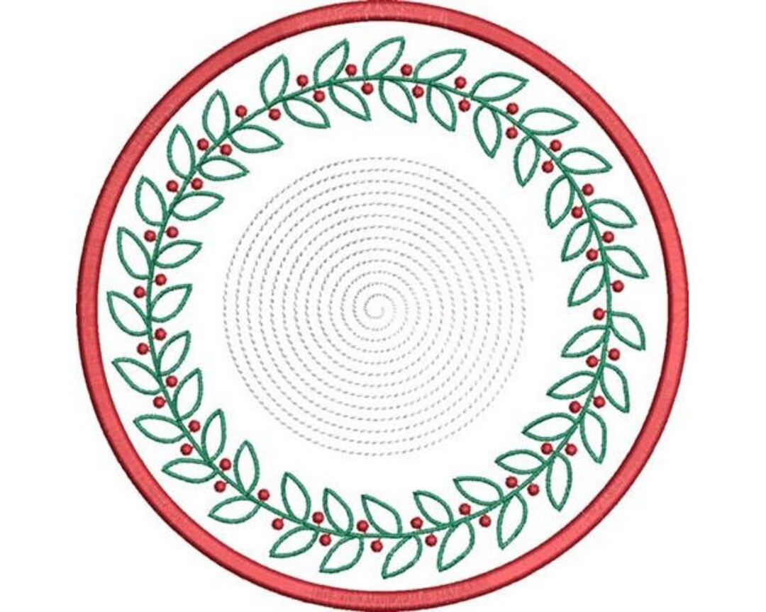 ITH Christmas Candle Mat Machine Embroidery Design, in the Hoop