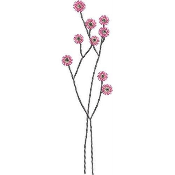 Tall Floral - Machine Embroidery Design, Thin Flower Embroidery Pattern, Update Your Spring Wardrobe, Includes Instructions