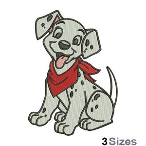 Happy Dalmatian - Machine Embroidery Design - 3 Sizes, Dalmatian Puppy Embroidery Pattern, Smiling Little Dog Embroidery Design