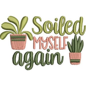 Gorra Plant Lady - Diseño de bordado a máquina, Me volví a ensuciar, Patrón de bordado de maceta, Diseño de bordado de jardinería