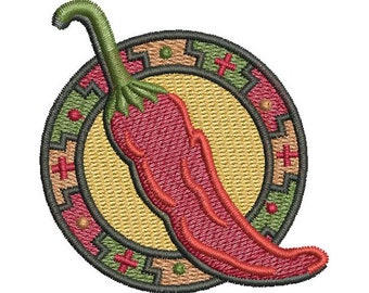 Chili Mimbres - Machine Embroidery Design, Chili Peppers Embroidery Pattern, Red Chilli Pepper Embroidery Design