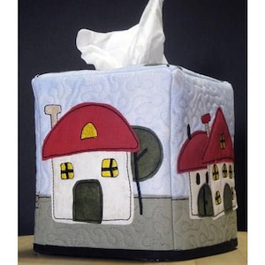 ITH Home Sweet Home - Copri scatola per fazzoletti di carta per il viso - Disegno per ricamo a macchina, Copri scatola per fazzoletti fasciali In The Hoop, include istruzioni