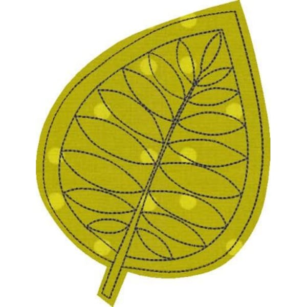 Raw Edge Leaf Applique - Machine Embroidery Design, Tree Leaf Applique Embroidery Pattern, Autumn Leaf Design, Raw Edge Leaf Embroidery
