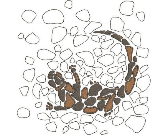 Lucertola nella pietra Disegno per ricamo a macchina, Felpa con