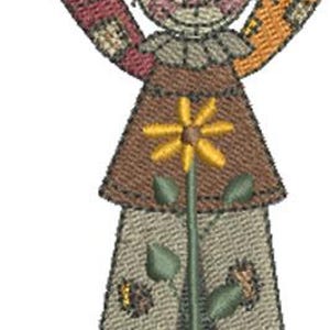 Autumn Scarecrow Boy - Machine Embroidery Design, Scarecrow Embroidery Design, Boy With Fall Crow Embroidery Pattern