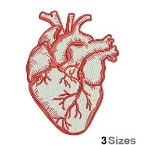 Heart Organ - Machine Embroidery Design - 3 Sizes, Human Heart Embroidery Pattern, Heart Aorta, Artery & Veins Embroidery Design