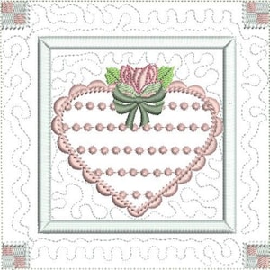 ITH Knot Heart Quilt Block - Machine Embroidery Design, In The Hoop Heirloom Heart Wall Hanging Embroidery Design, Includes Instructions