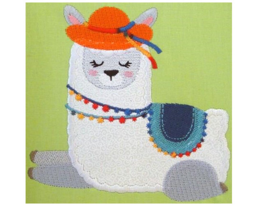 Llama Love Applique Machine Embroidery Design, Appliqued Llama Love ...