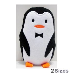 ITH Male Penguin Softie Open Eyes - Machine Embroidery Project Design, 2 Sizes, In the Hoop Penguin Softies Pattern, Includes Instructions
