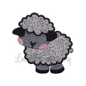 Applique Lamb - Machine Embroidery Design, Baby Sheep Applique Embroidery Pattern, Animal Applique Embroidery Design