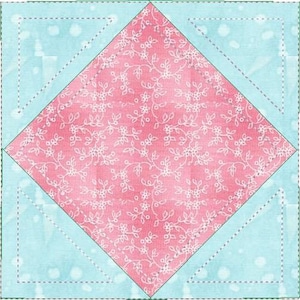ITH Diamond In Square Quilt Block - Machine Embroidery Design, In The Hoop Farm Life Table Runner Embroidery Pattern, Includes Instructions