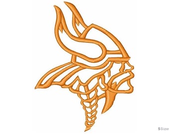 Viking Helmet Outline Machine Embroidery Design - Norse Warrior Mythology Embroidery Pattern, Norseman Embroidery Design, Digital Download