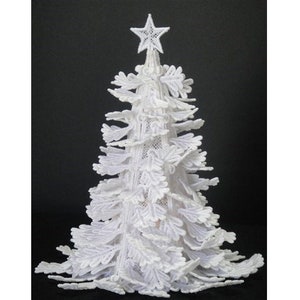 FSL Christmas Tree - Machine Embroidery Design, Christmas Tree Embroidery , Freestanding Lace Embroidery Design with Project Instructions