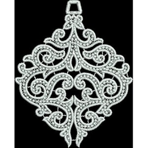 FSL Elegant Christmas Lace Ornament - Machine Embroidery Design, Freestanding Lace Xmas Ornament Embroidery Pattern, Xmas Decoration Design