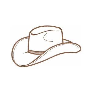 Maskinbroderidesign för cowboyhattkonturer - Western Digital nedladdningsmönster