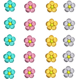 FSL Miniature Flower 20 Piece Set - Machine Embroidery Design, Floral Freestanding Lace Embroidery Pattern, Mini Daisy Set Embroidery Design