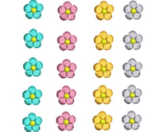 FSL Miniature Flower 20 Piece Set - Machine Embroidery Design, Floral Freestanding Lace Embroidery Pattern, Mini Daisy Set Embroidery Design
