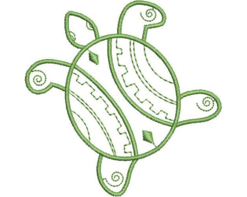 Sea Turtle Machine Embroidery Design Painted Turtle Design - Etsy