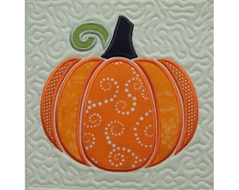 ITH Perfect Pumpkin Applique Quilt Block - Machine Embroidery Design