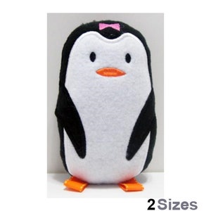 ITH Female Penguin Softie Open Eyes - Machine Embroidery Project Design, 2 Sizes, In the Hoop Penguin Softies, Includes Instructions