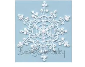 FSL Christmas Snowflake - Machine Embroidery Design, Freestanding Lace Embroidery Pattern, Winter Snowflake Embroidery Design