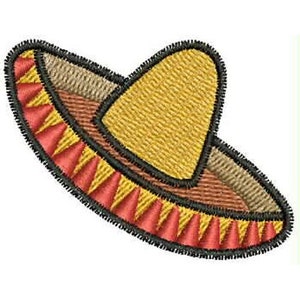 Sombrero - Machine Embroidery Design, Mexican Hat Embroidery Pattern, Sombrero Hat Embroidery Design, Summer Hat Embroidery Design