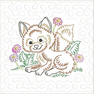 ITH Little Fox Quilt Block - Machine Embroidery Design, In The Hoop Little Fox Baby Quilt Embroidery Pattern, Includes Instructions