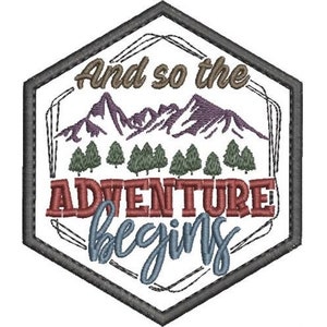 Hiking Patch - Machine Embroidery Design, Hiking Iron-on Patch Embroidery Pattern, Mountain Adventure, Hiking Gear, Includes Instructions