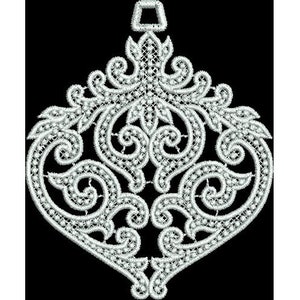FSL Christmas Ornament - Machine Embroidery Design, Freestanding Lace Elegant Xmas Card Ornament Embroidery Design - Includes Instructions