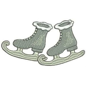 Silver Ice Skates - Machine Embroidery Design, Ice Skates Embroidery Pattern, Winter Skates Embroidery Design